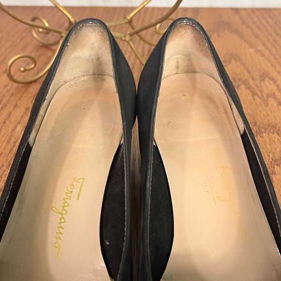 Salvatore Ferragamo Low Heel Tassel 7.5 B Suede Heels - Picture 9 of 12